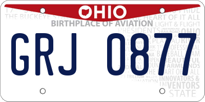 OH license plate GRJ0877