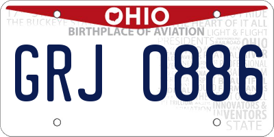 OH license plate GRJ0886