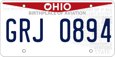 OH license plate GRJ0894