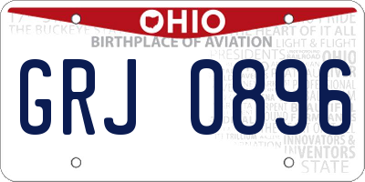 OH license plate GRJ0896