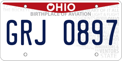 OH license plate GRJ0897
