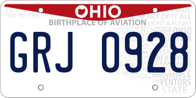 OH license plate GRJ0928