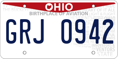 OH license plate GRJ0942
