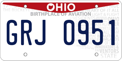 OH license plate GRJ0951