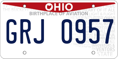 OH license plate GRJ0957