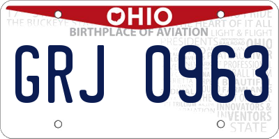 OH license plate GRJ0963