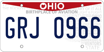 OH license plate GRJ0966