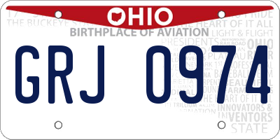 OH license plate GRJ0974