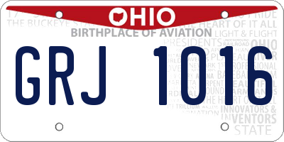 OH license plate GRJ1016