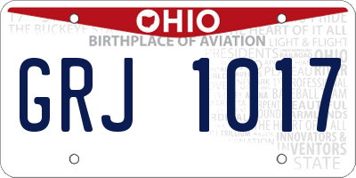 OH license plate GRJ1017