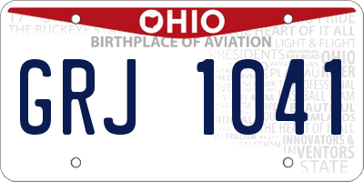 OH license plate GRJ1041