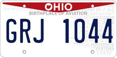 OH license plate GRJ1044