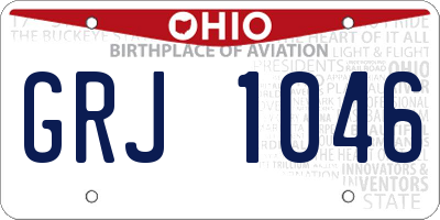 OH license plate GRJ1046