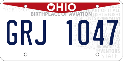 OH license plate GRJ1047