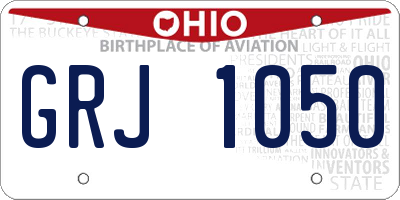 OH license plate GRJ1050