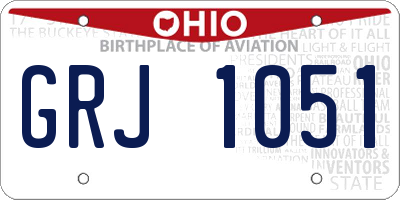 OH license plate GRJ1051