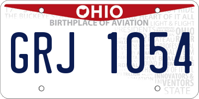 OH license plate GRJ1054