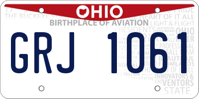 OH license plate GRJ1061