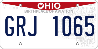 OH license plate GRJ1065