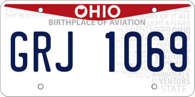 OH license plate GRJ1069