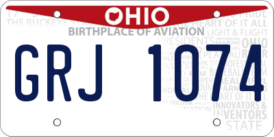 OH license plate GRJ1074
