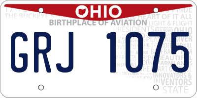 OH license plate GRJ1075