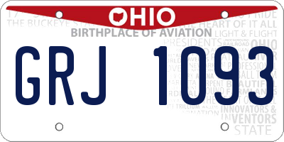 OH license plate GRJ1093