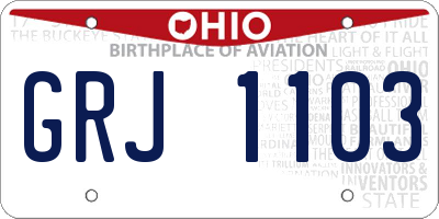 OH license plate GRJ1103