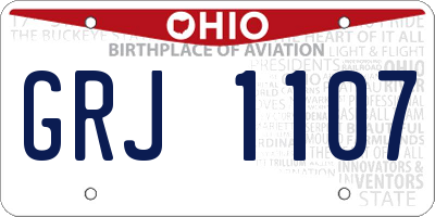 OH license plate GRJ1107