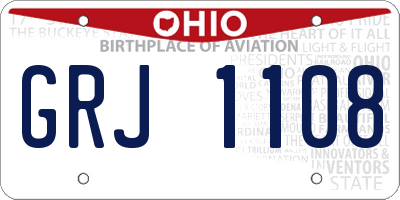 OH license plate GRJ1108