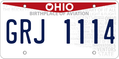 OH license plate GRJ1114