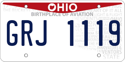 OH license plate GRJ1119