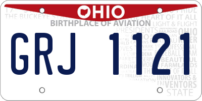 OH license plate GRJ1121