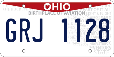 OH license plate GRJ1128