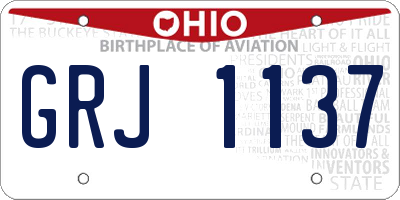 OH license plate GRJ1137