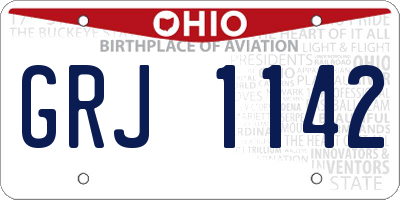 OH license plate GRJ1142