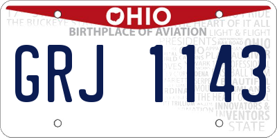 OH license plate GRJ1143