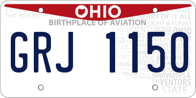 OH license plate GRJ1150