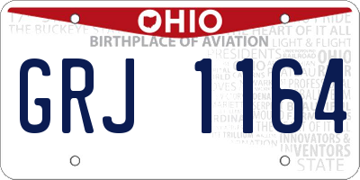 OH license plate GRJ1164