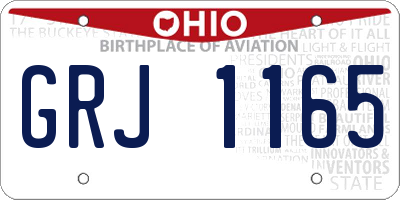 OH license plate GRJ1165