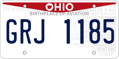 OH license plate GRJ1185