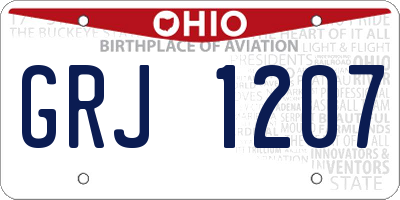 OH license plate GRJ1207
