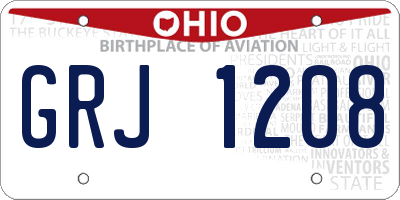 OH license plate GRJ1208
