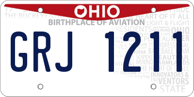 OH license plate GRJ1211