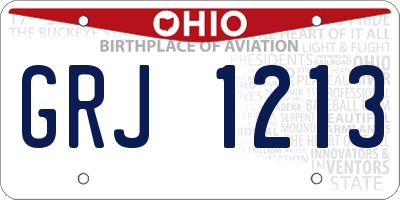 OH license plate GRJ1213