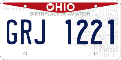 OH license plate GRJ1221