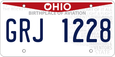 OH license plate GRJ1228