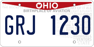 OH license plate GRJ1230