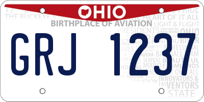 OH license plate GRJ1237