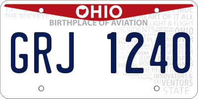OH license plate GRJ1240